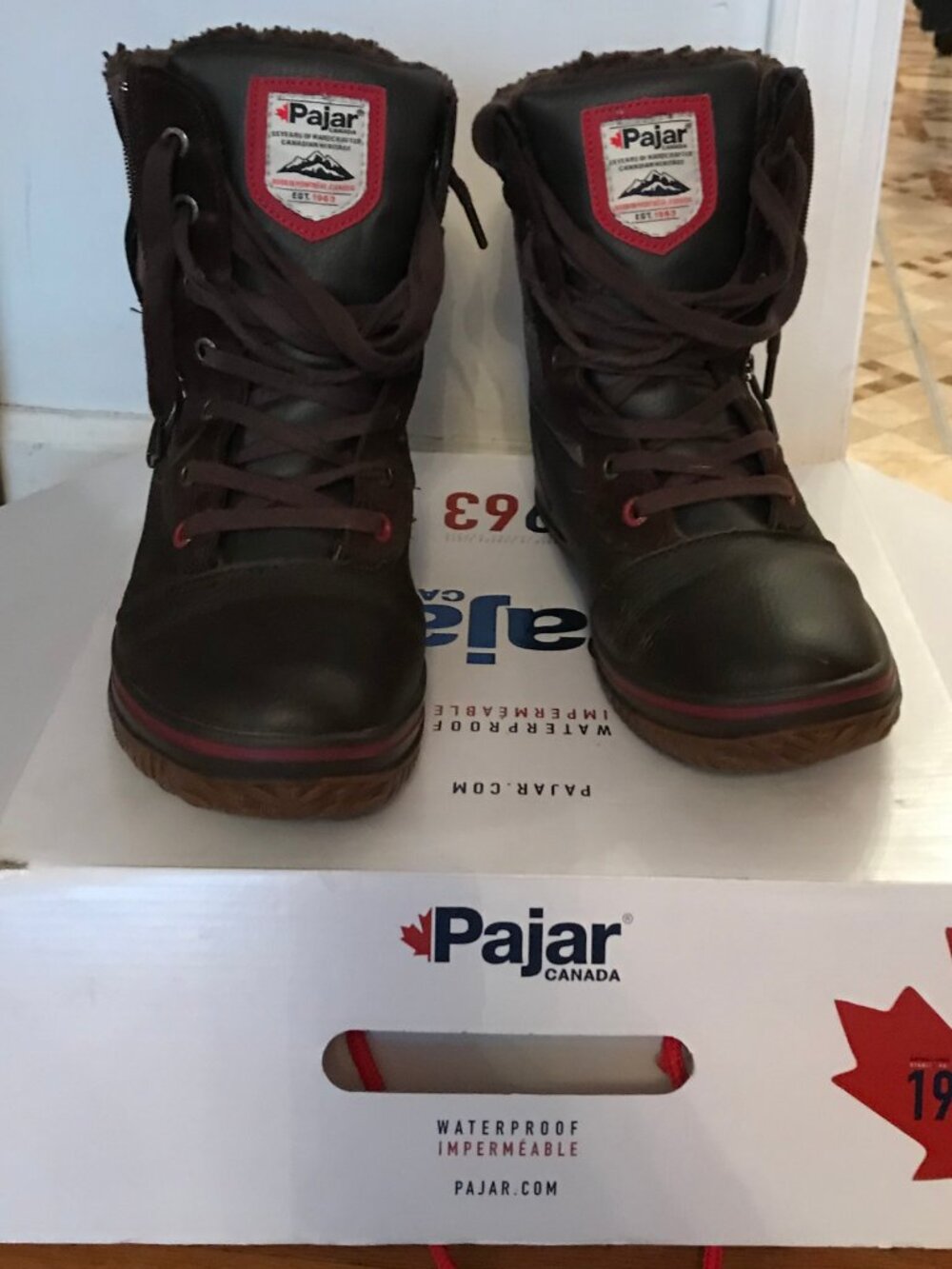 PAJAR Canada Trooper Waterproof SNOW WINTER Leather BOOTS Brown MEN 10-10.5 Box